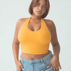 Klassy Network Halter Crop Top
